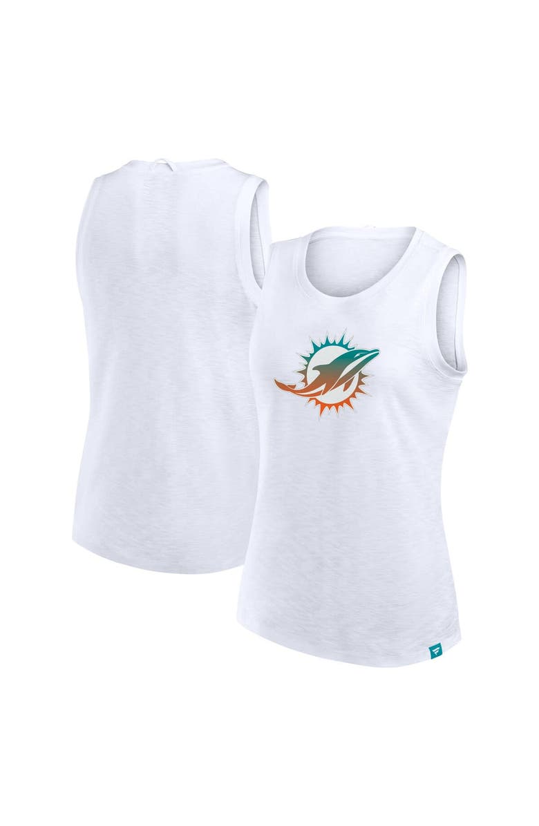 FANATICS Women's Fanatics  White Miami Dolphins Slub Tank Top, Alternate, color, White