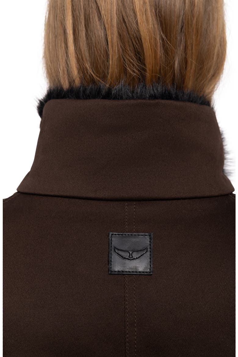 Kadris Cotton Jacket with Faux Fur Lining, Alternate, color, DARK CHOCOLATE