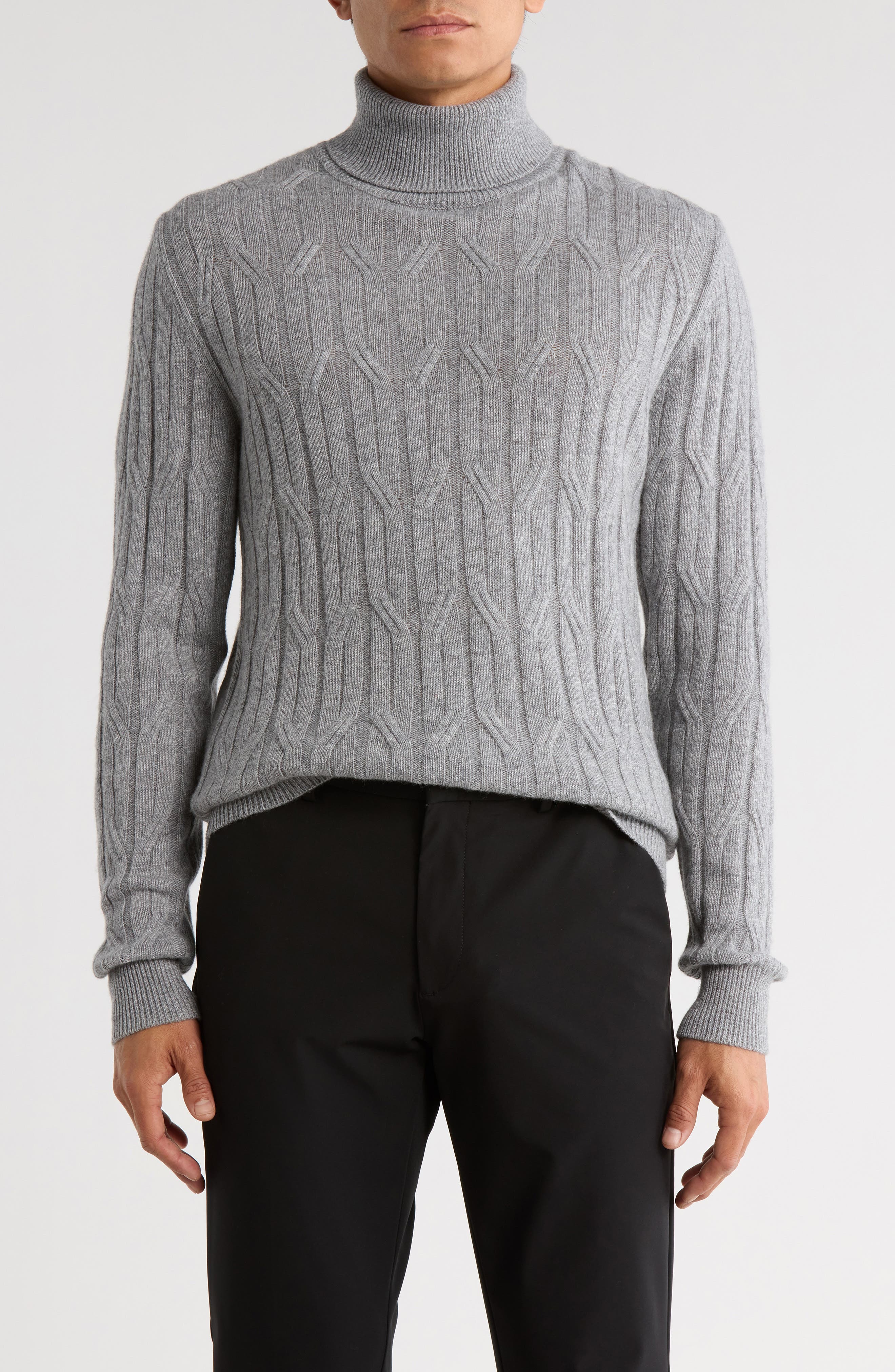 Bugatchi Cable Knit Turtleneck Sweater