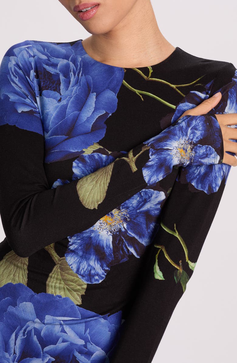 Alice + Olivia Delora Floral Print Long Sleeve Minidress, Alternate, color, Los Love