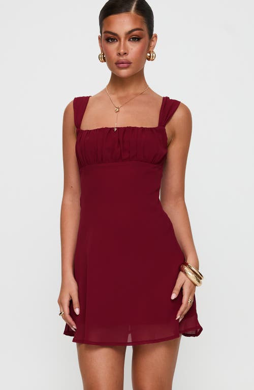 Princess Polly Solasta Square Neck Minidress In Red