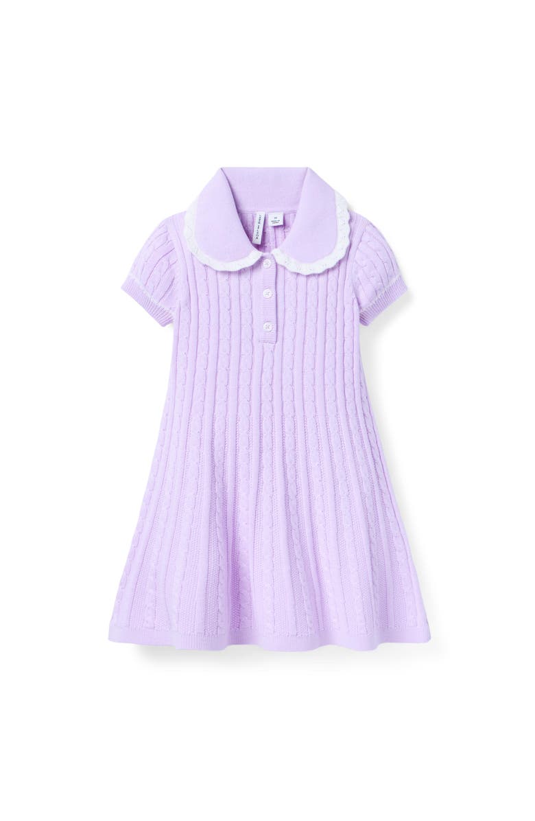 Janie and Jack Cable Knit Sweater Dress, Main, color, Purple