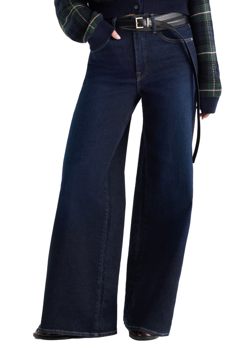 Good Waist High Waist Palazzo Ankle Wide Leg Jeans, Main, color, INDIGO1308