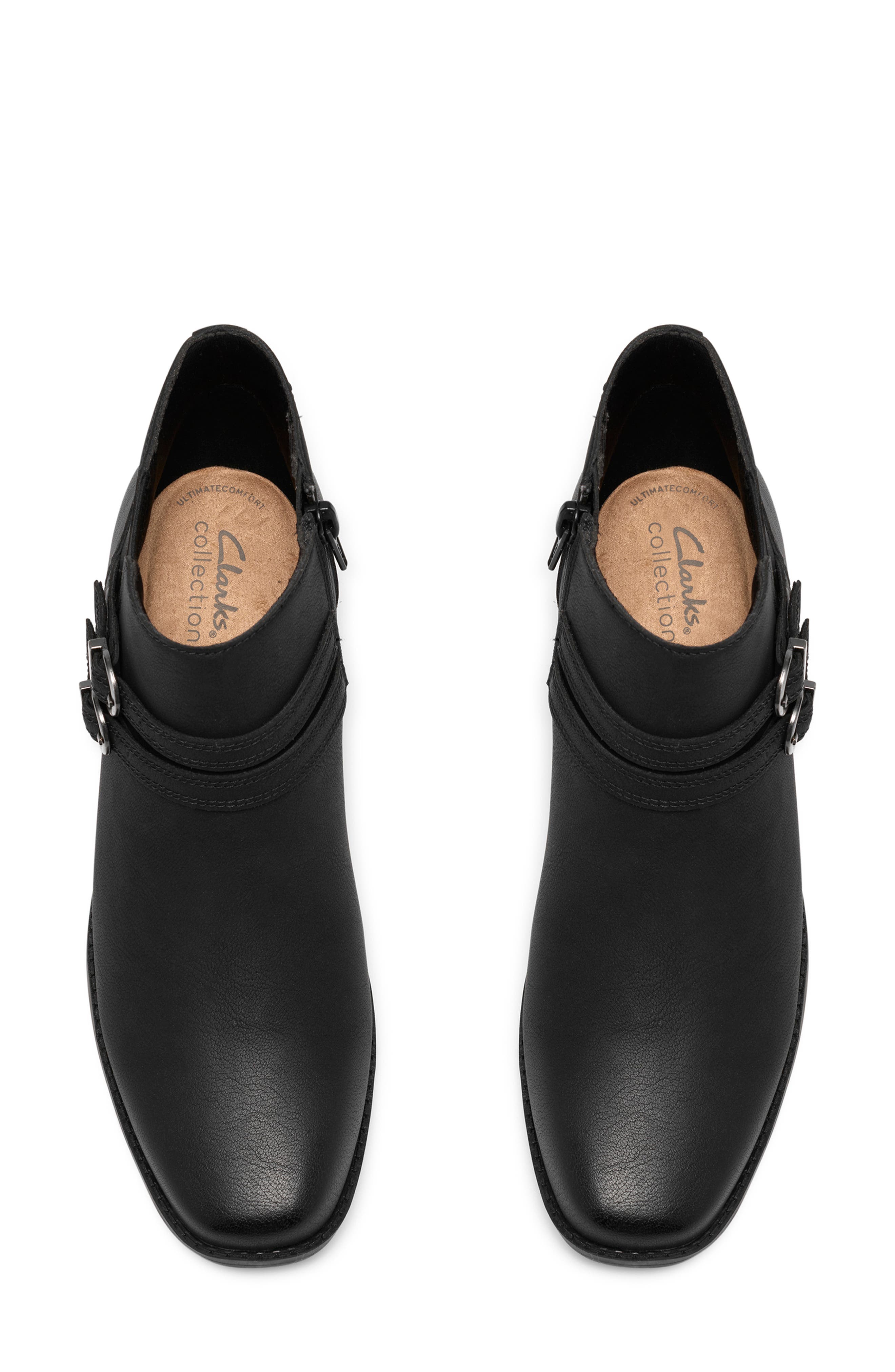 Danyelle Cali Leather Bootie, Alternate, color, BLACK OILY LEA
