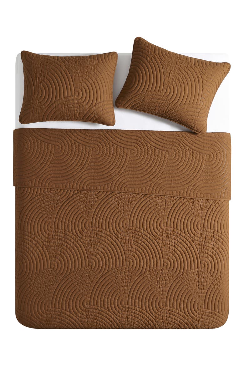 Sands Curved 3-Piece Quilt Set, Main, color, ORANGE