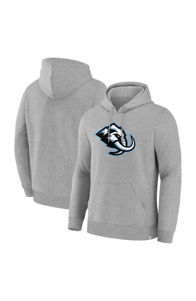 FANATICS Men's Fanatics  Heather Gray Utah Mammoth Primary Logo Legacy Fleece Pullover Hoodie, Alternate, color, Heather Gray