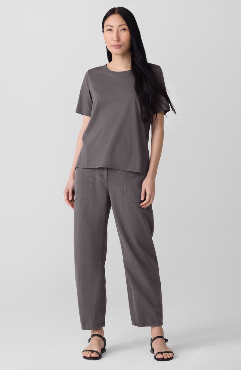 Eileen Fisher Crewneck Organic Cotton T-Shirt, Alternate, color, Rye