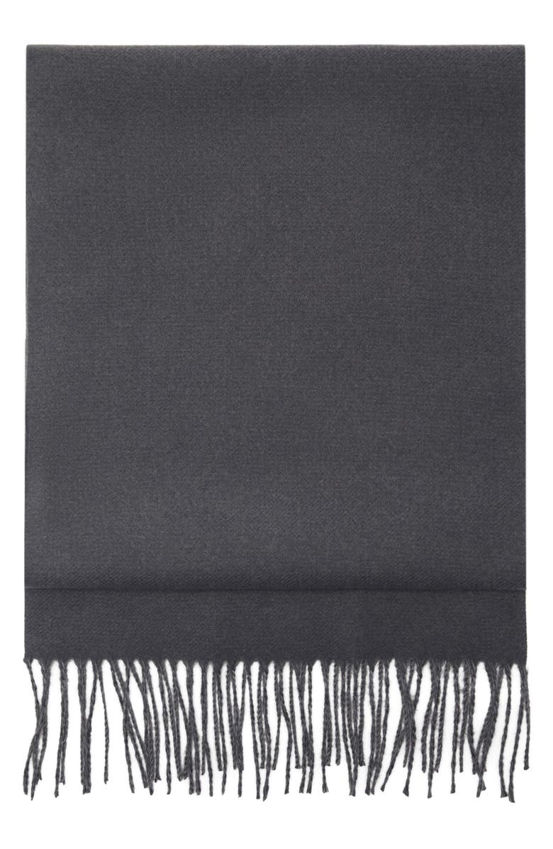 MANGO Reversible Two-Tone Fringe Scarf, Main, color,