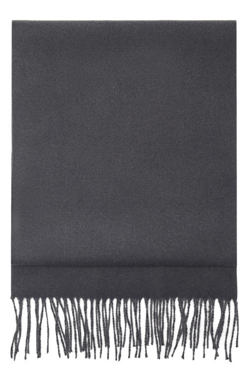 Mango Reversible Two-tone Fringe Scarf In Grey