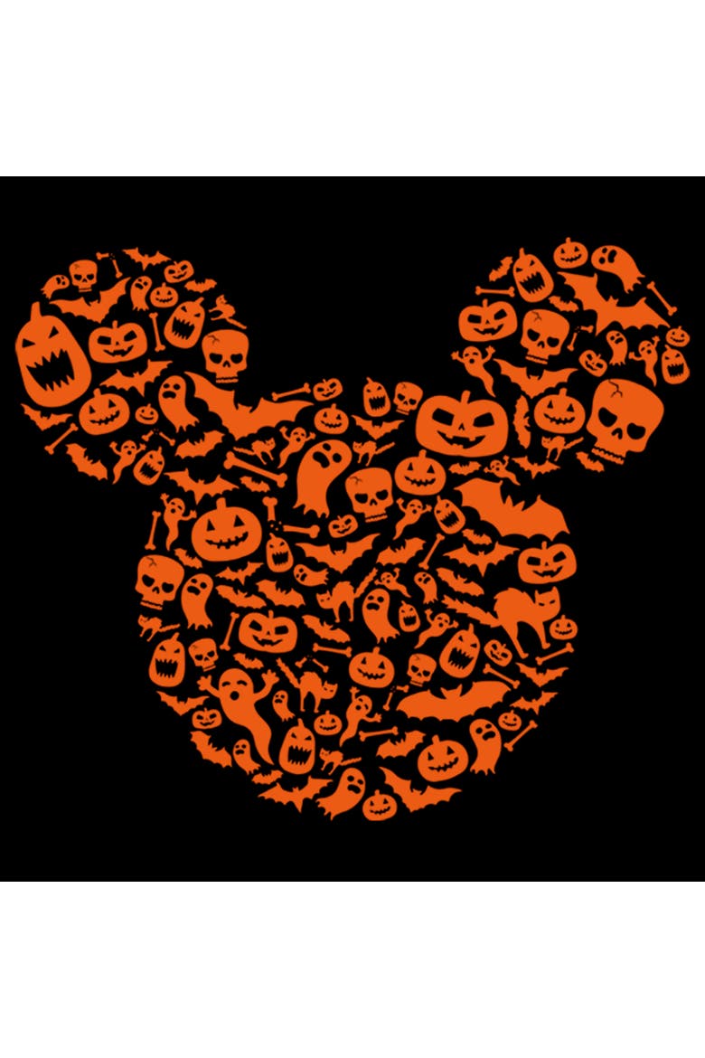 Men's Mickey & Friends Halloween Silhouette T-Shirt, Alternate, color, Black