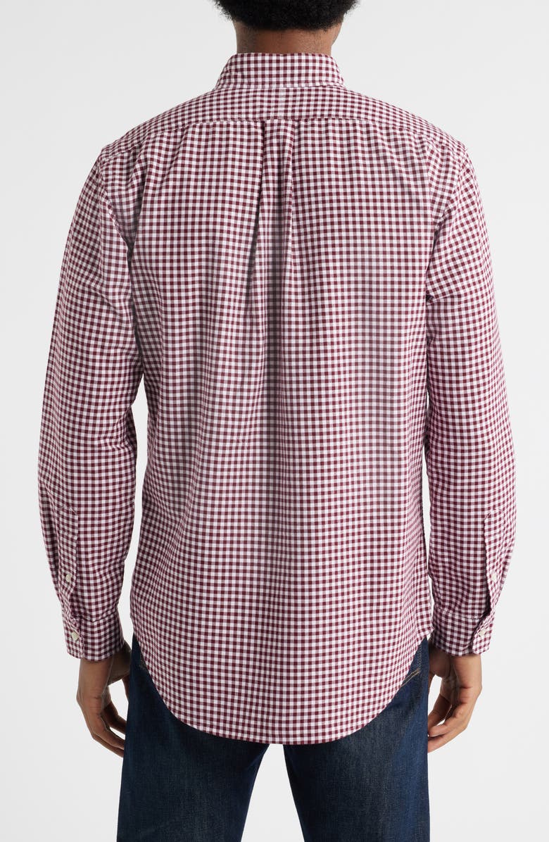 Polo Ralph Lauren Gingham Button-Down Oxford Shirt, Alternate, color, Wine/ White
