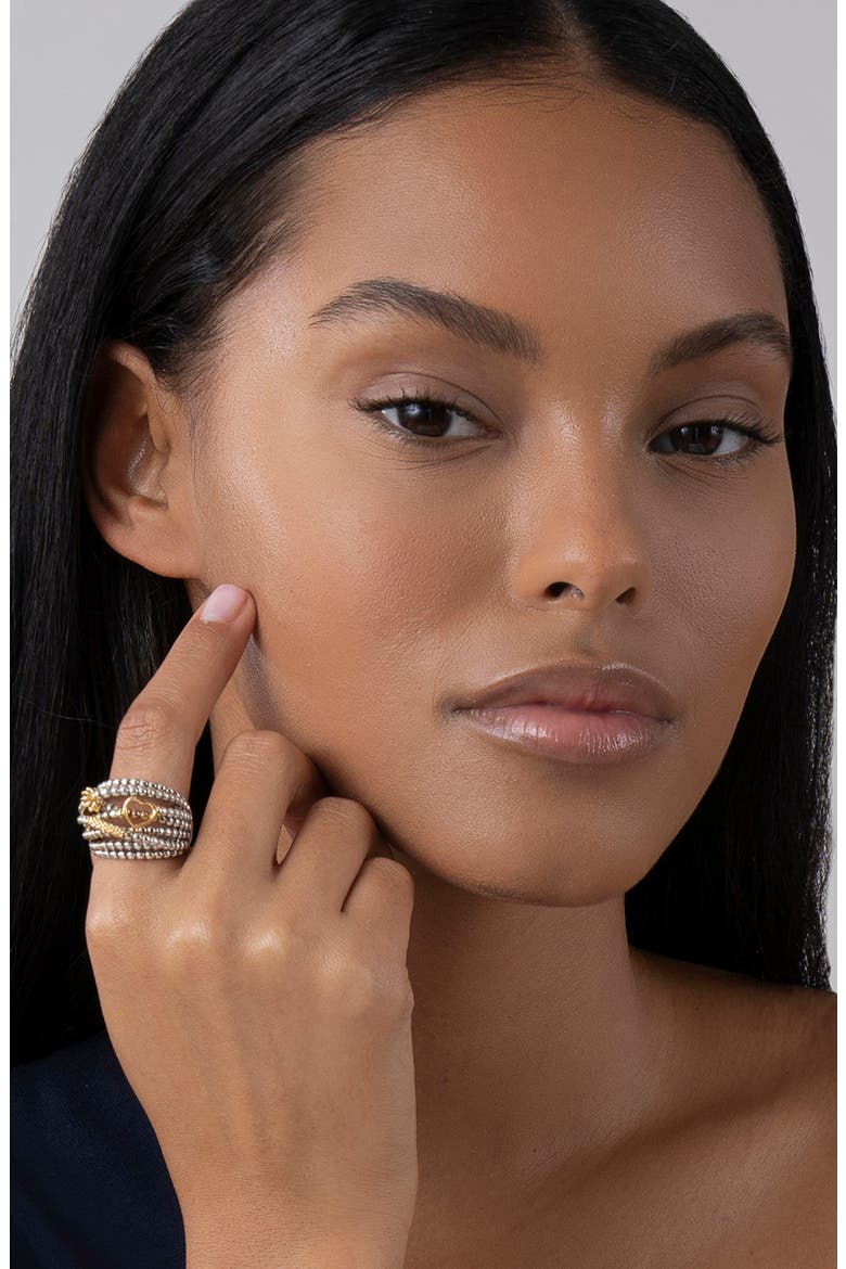 'Caviar Icon' Multi-Row Dome Ring, Alternate, color, SILVER