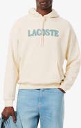 Lacoste Loose Fit Fuzzy Logo Cotton French Terry Hoodie