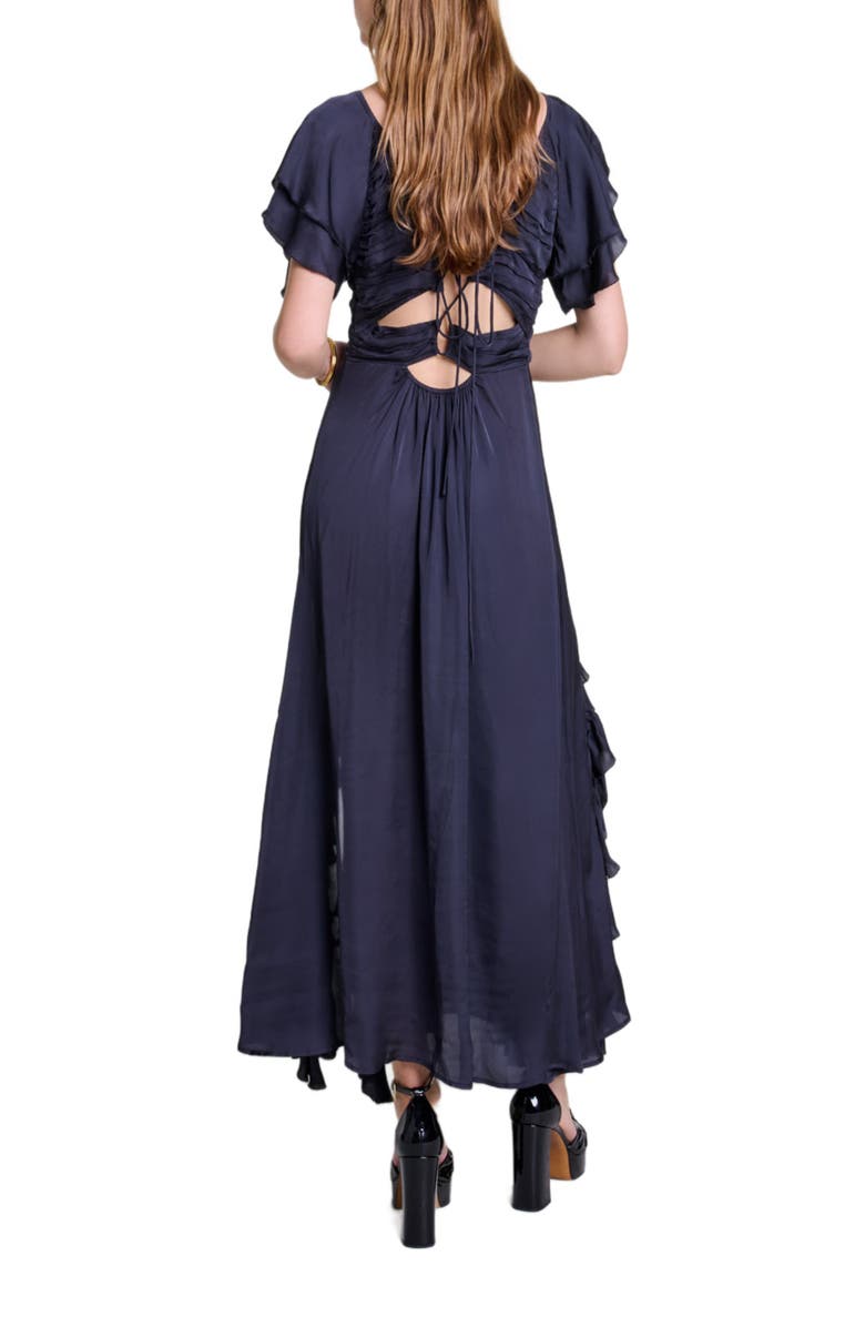 maje Open-back maxi dress, Alternate, color, 