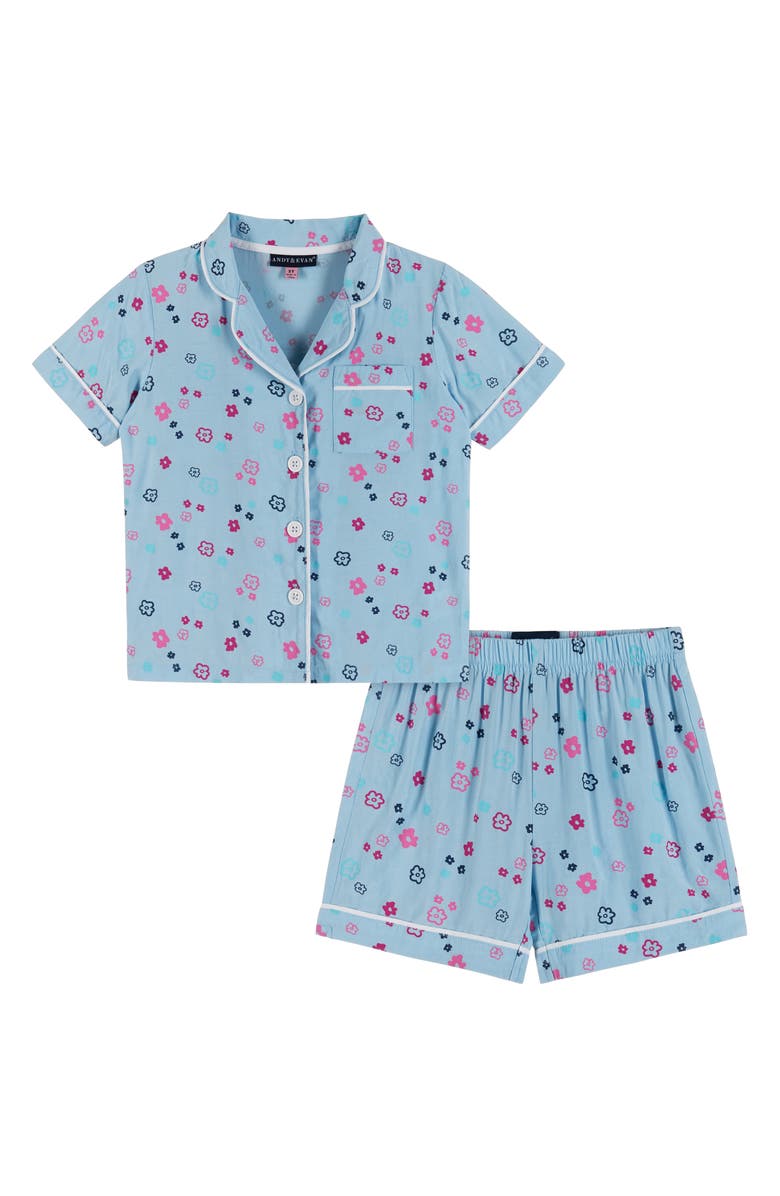 Andy & Evan Kids' Floral Print Two-Piece Short Pajamas, Main, color, 