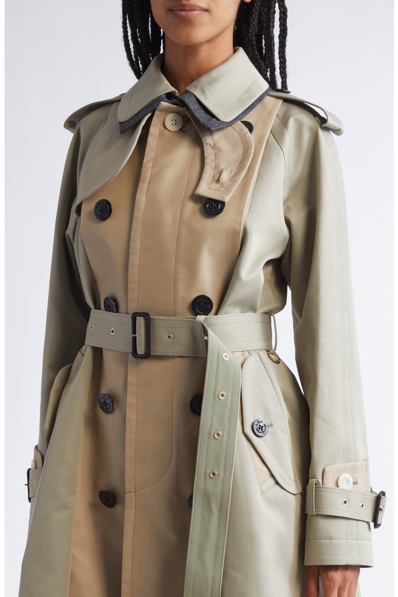 Sacai Cotton Gabardine Trench Coat (Women) | Nordstrom