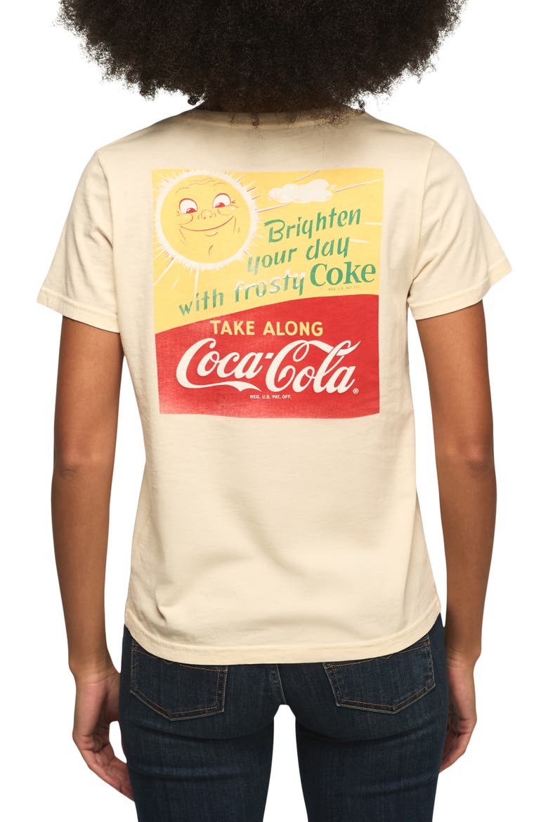 Coca-Cola® Brighten Your Day Cotton Graphic T-Shirt, Alternate, color, WHITECAP GRAY