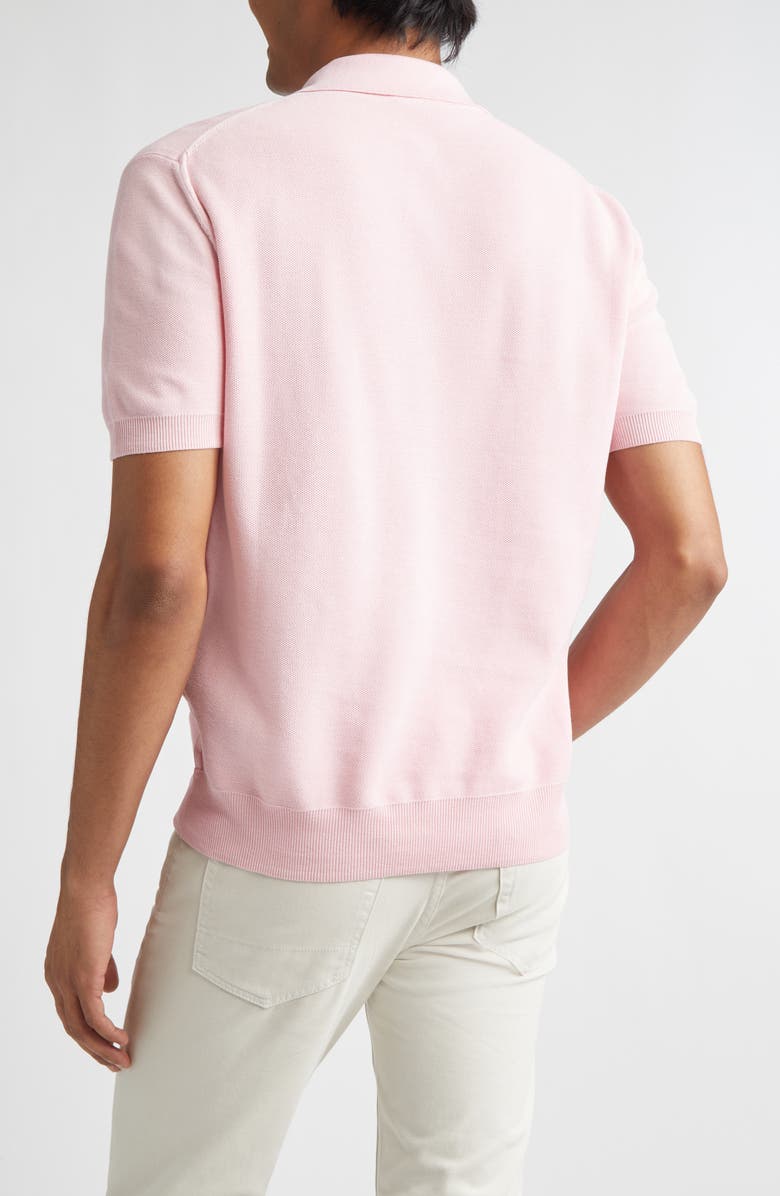 TOM FORD Silk & Cotton Piqué Polo, Alternate, color, Rosebloom