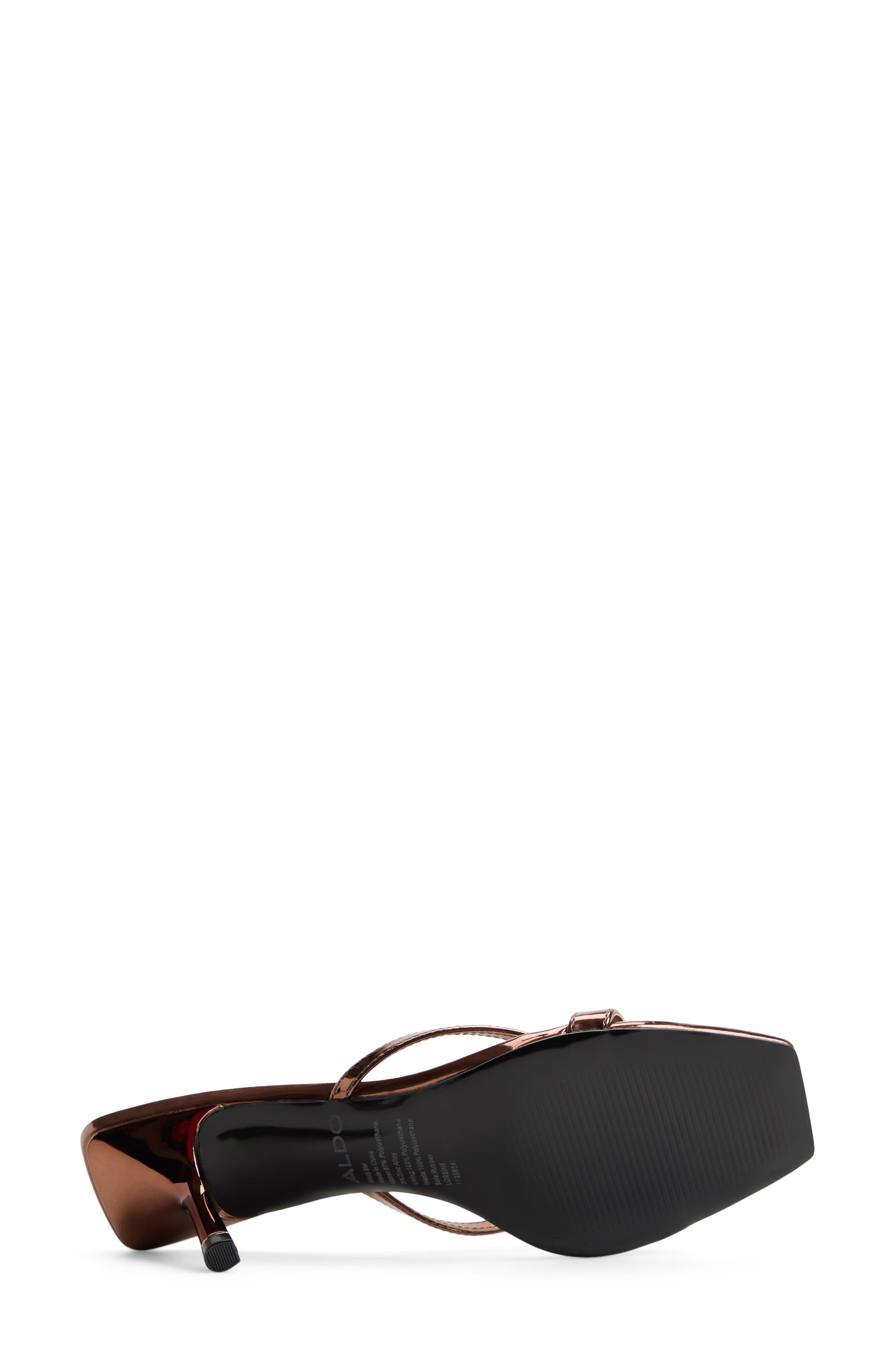 Loreine Slide Sandal, Alternate, color, BRONZE SYNTHETIC MIRROR