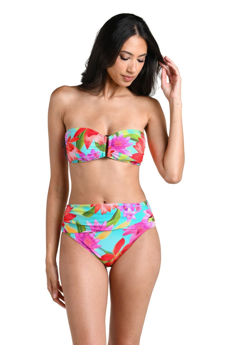 La Blanca Sunset Botanica Overlap Bikini Bottoms, Alternate, color,