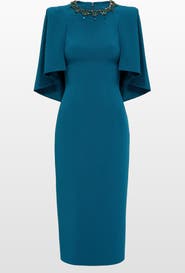 Jenny Packham Ursa Embellished-Neck Midi Dress