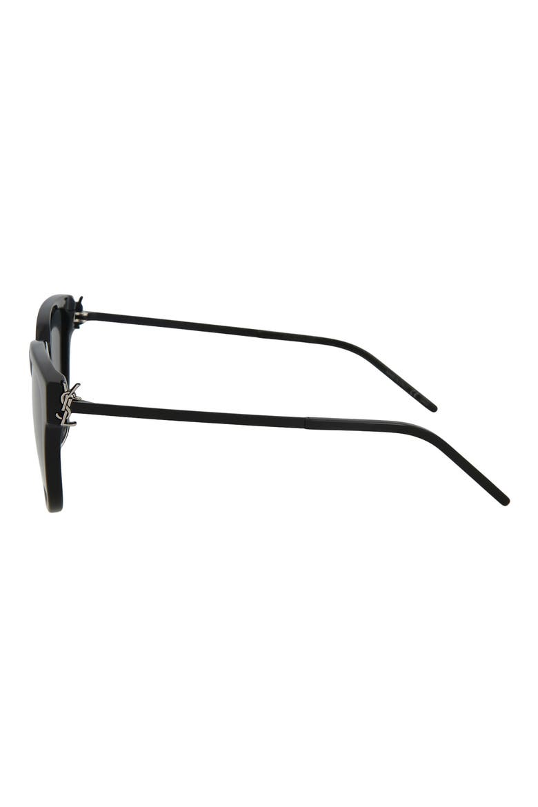 54mm Cat Eye Sunglasses, Alternate, color, BLACK SILVER