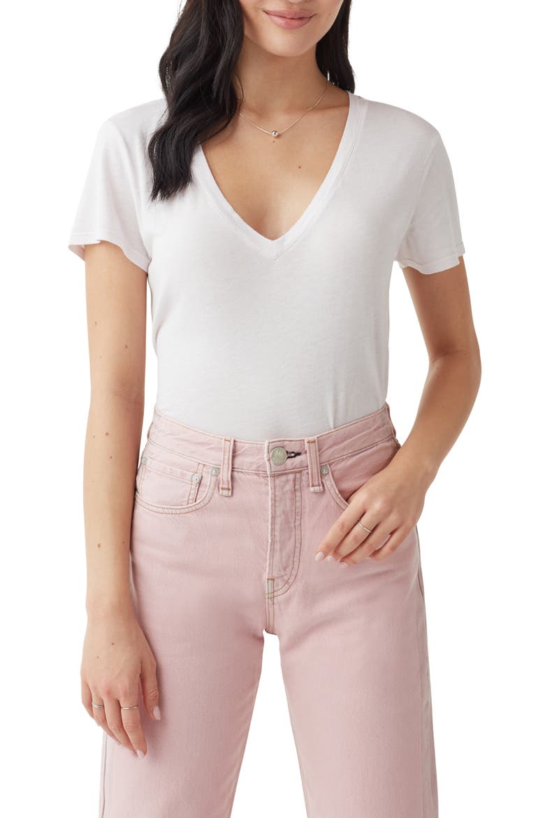 Kate V-Neck T-Shirt, Main, color, WHITE