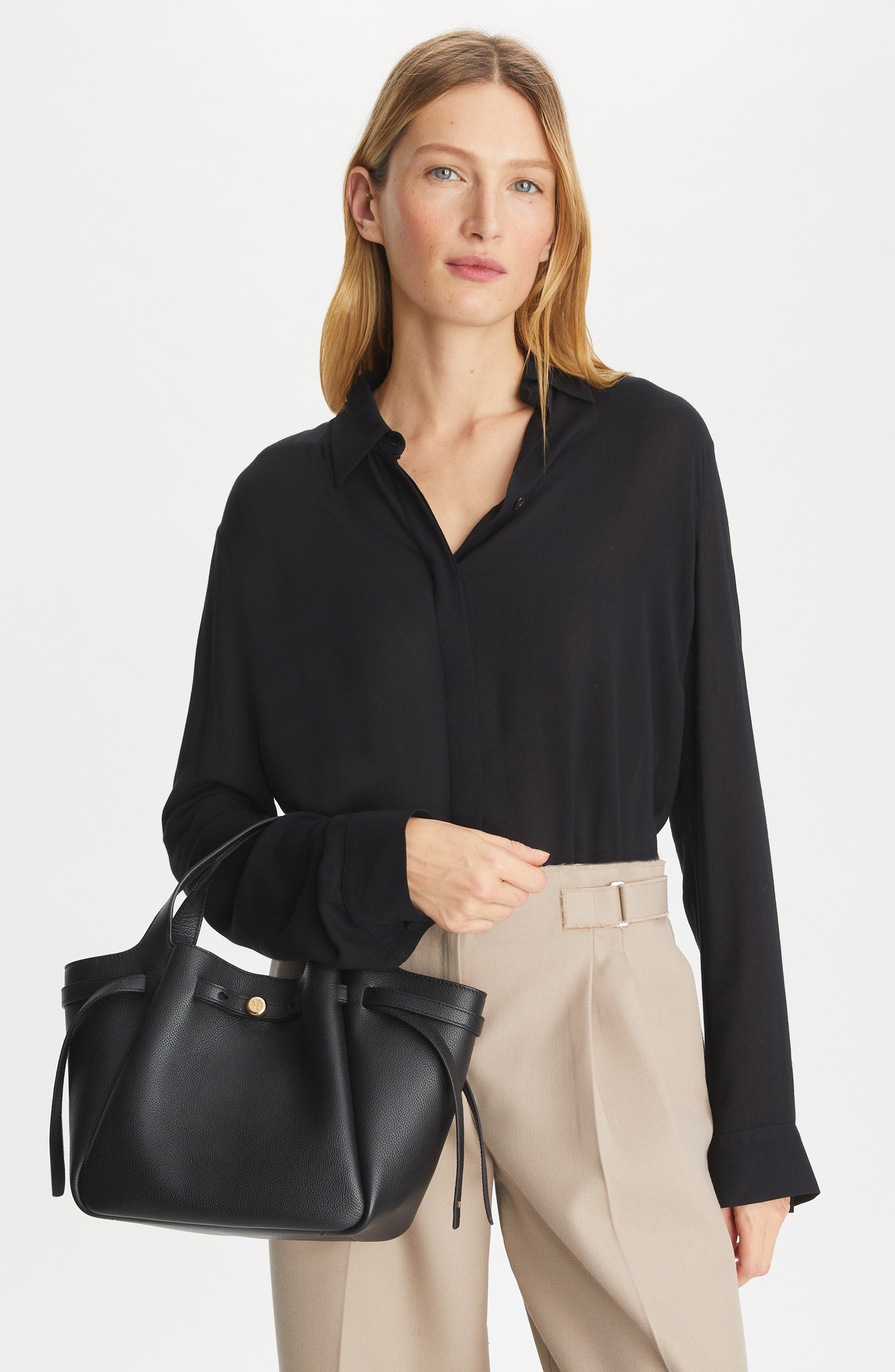 Tory Burch Small Romy Tote, Alternate, color, Black