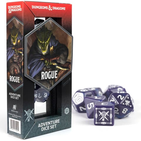 D&D Adventure Dice Rogue Purple, 15Pc Rpg Die Set