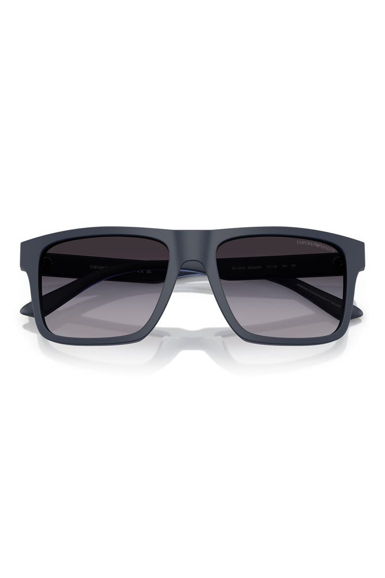 57mm Gradient Square Sunglasses, Alternate, color, MATTE BLUE / GREY GRADIENT