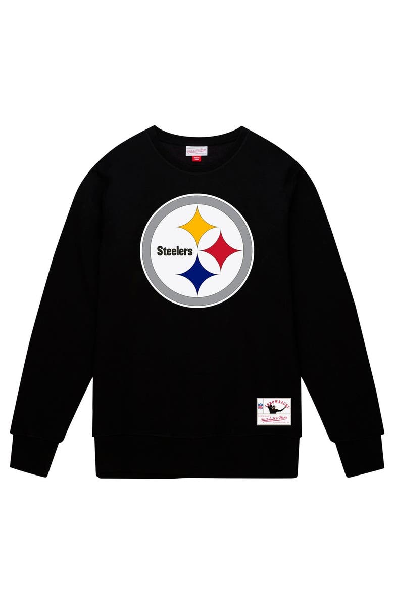 Mitchell & Ness Men's Mitchell & Ness Black Pittsburgh Steelers Basic Fleece Pullover Sweatshirt, Alternate, color, Black