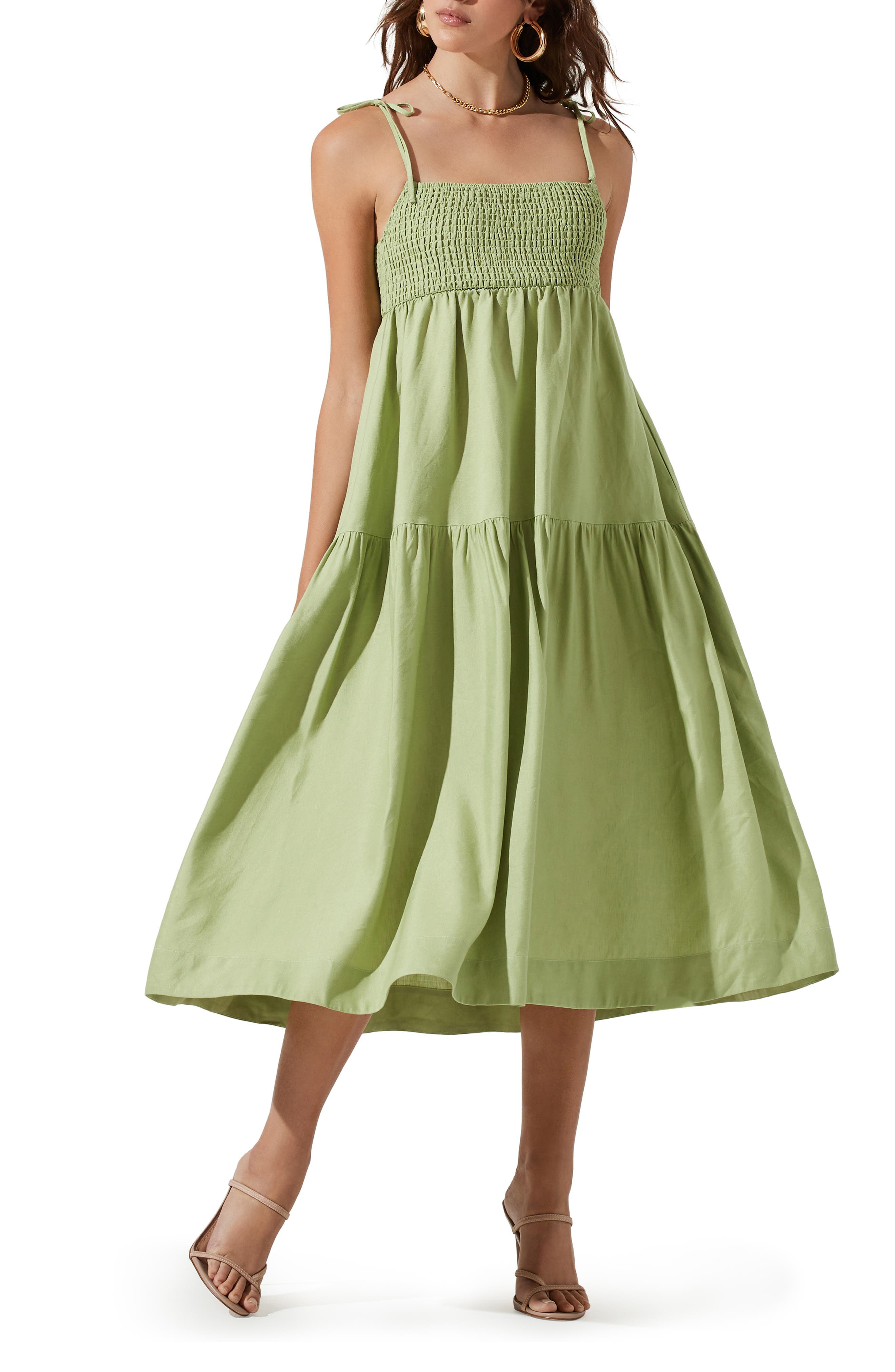 the Label Marlene Linen Blend Midi Dress