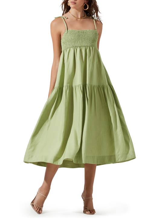 the Label Marlene Linen Blend Midi Dress