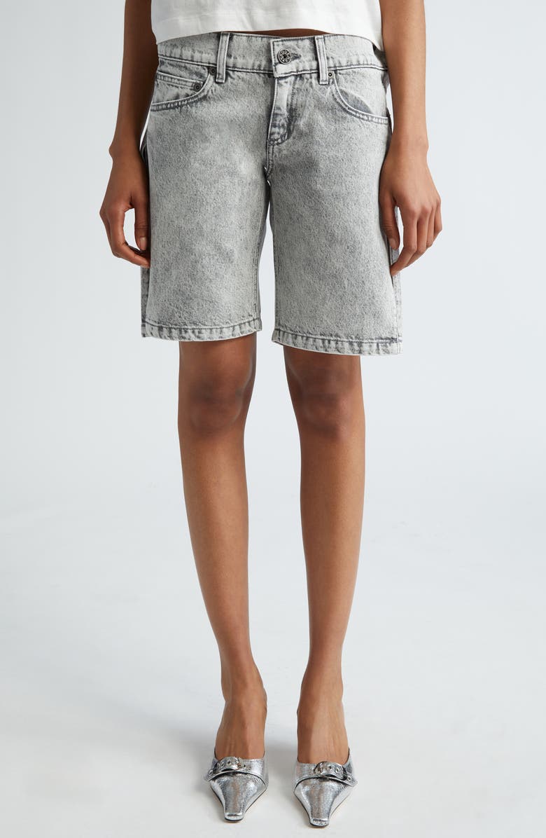 Vaquera Split Leg Denim Shorts, Main, color,