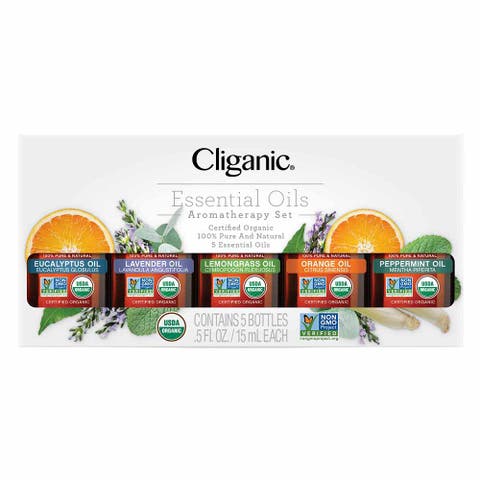 Organic Aromatherapy Set - Top 5 Essential Oils 5x0.5oz