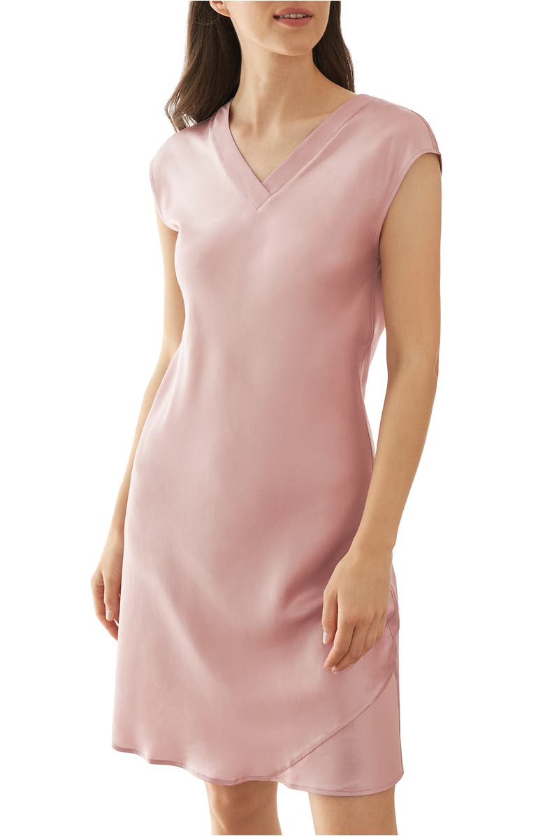 Lilysilk Relaxed Fit Long Silk Nightgown, Main, color, Rosy Pink