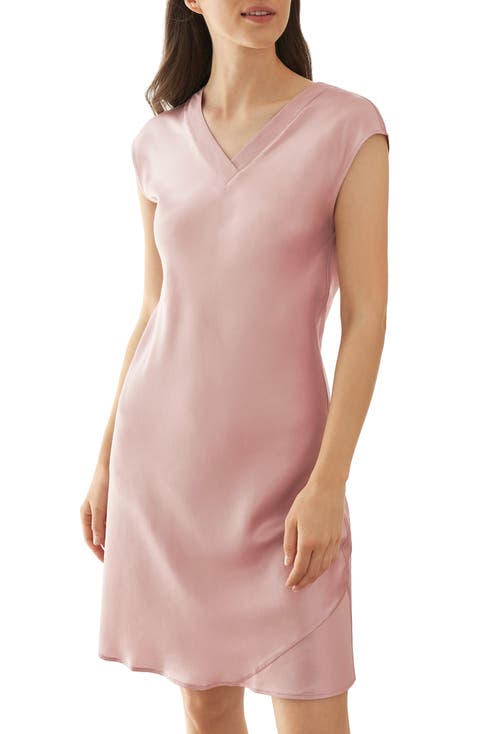 Relaxed Fit Long Silk Nightgown