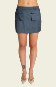 Find Me Now Preston Pinstripe Cargo Miniskirt