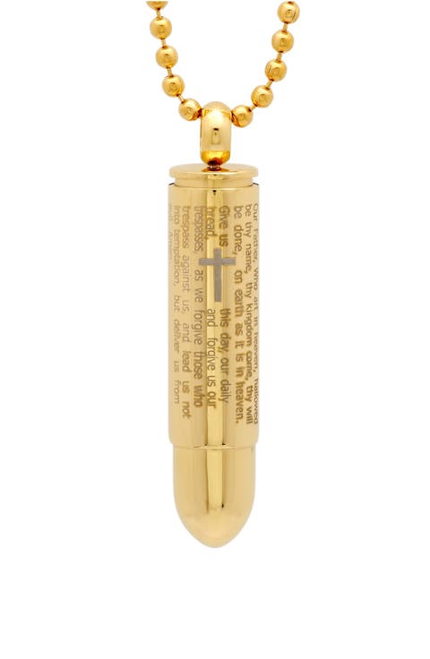 Lord's Prayer Bullet Pendant Necklace
