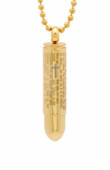 Lord's Prayer Bullet Pendant Necklace