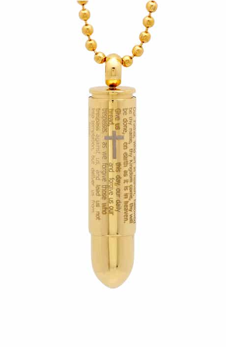 Lord's Prayer Bullet Pendant Necklace