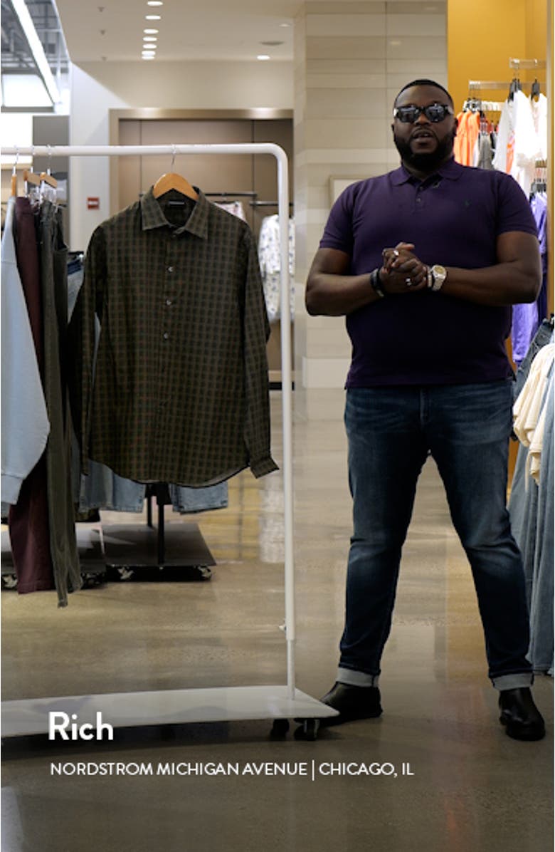 Plaid Stretch Cotton Button-Up Shirt, sales video thumbnail