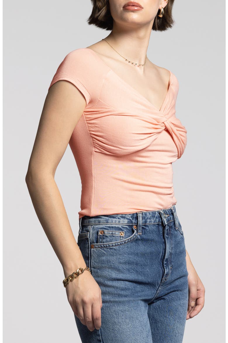 Adelina Twist Front Top, Alternate, color, MUTED CLAY