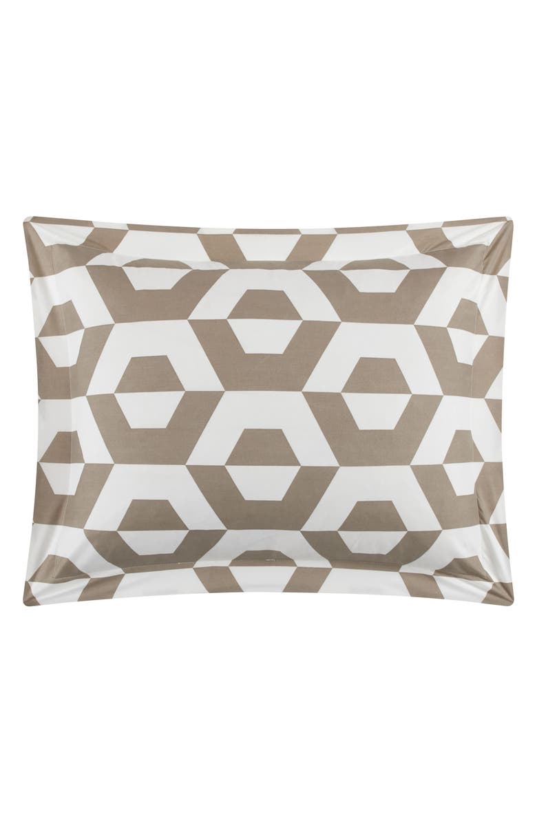 CHIC King Tudor Contemporary Geometric Duvet Cover Set - Beige, Alternate, color, 