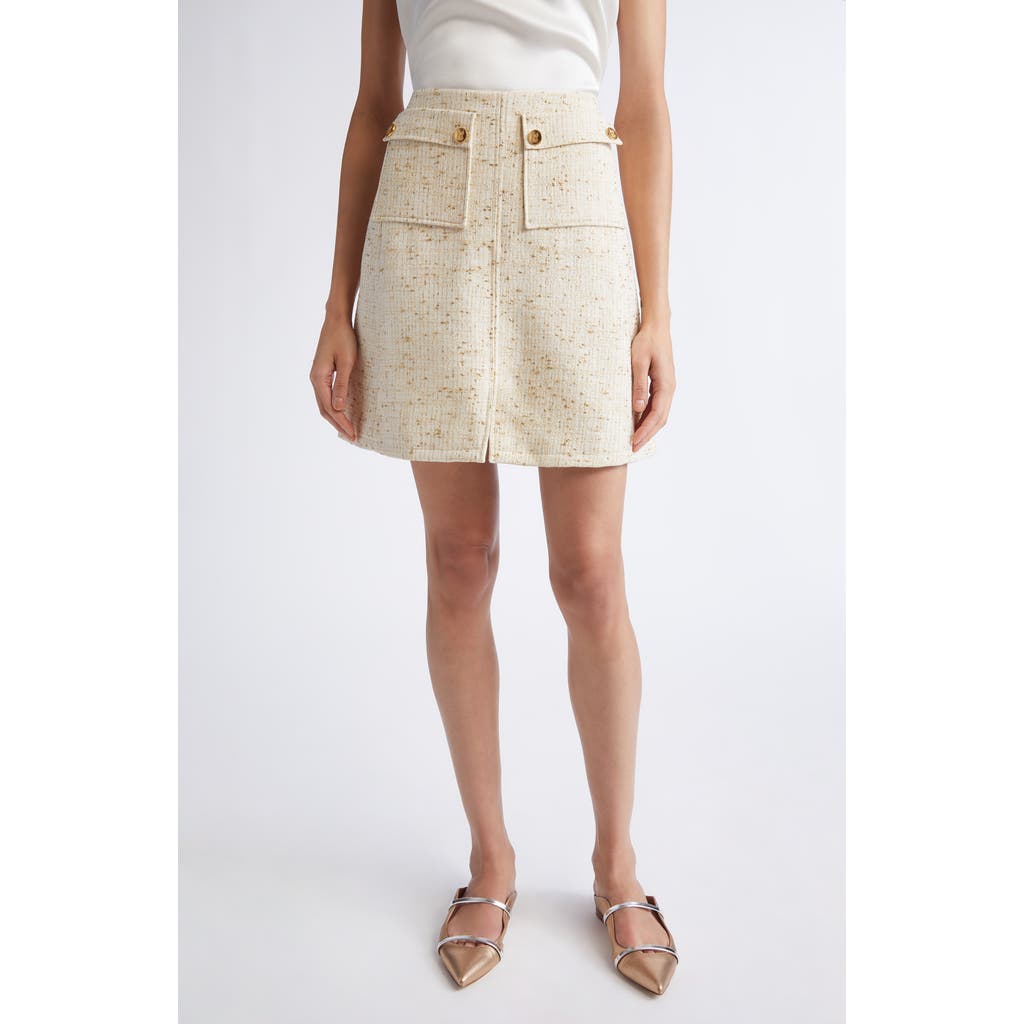 Giambattista Valli Flap Pocket Tweed Skirt In Neutral