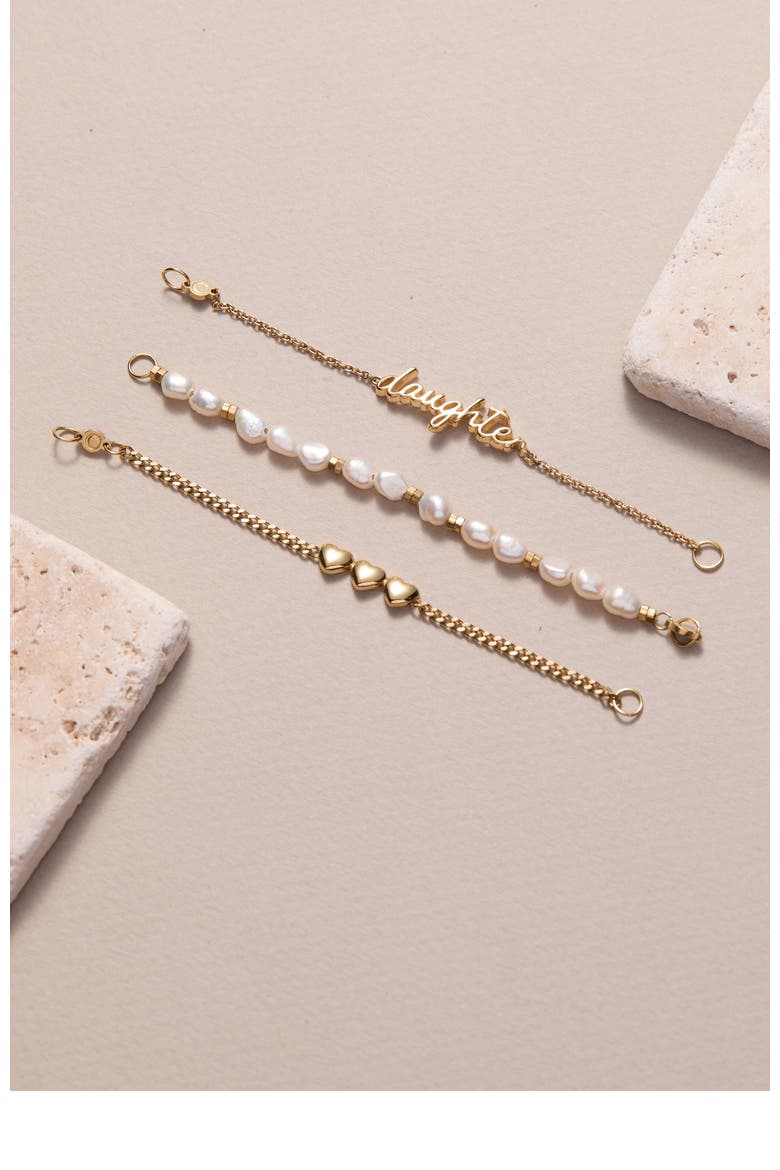Daughter 'Home Is Where The Heart Is' Stranded Bracelet, Alternate, color, White