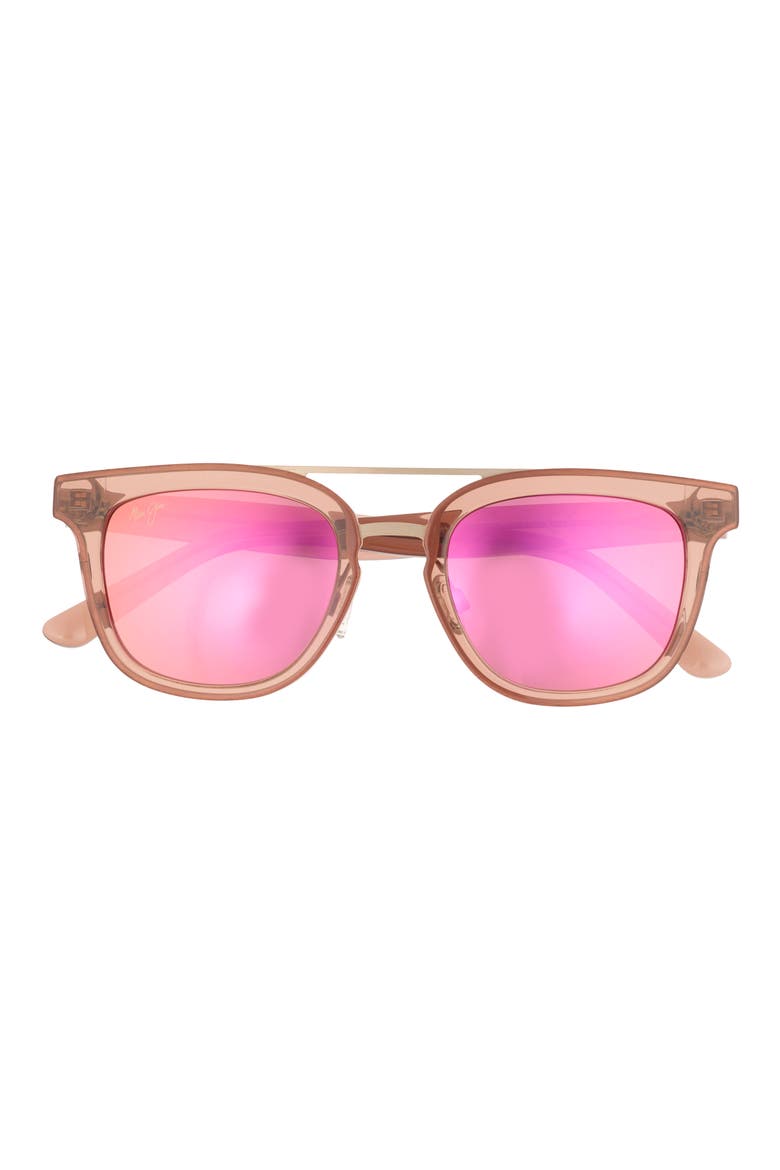 49mm Polarized Aviator Sunglasses, Main, color, BROWN BROWN SUNRISE