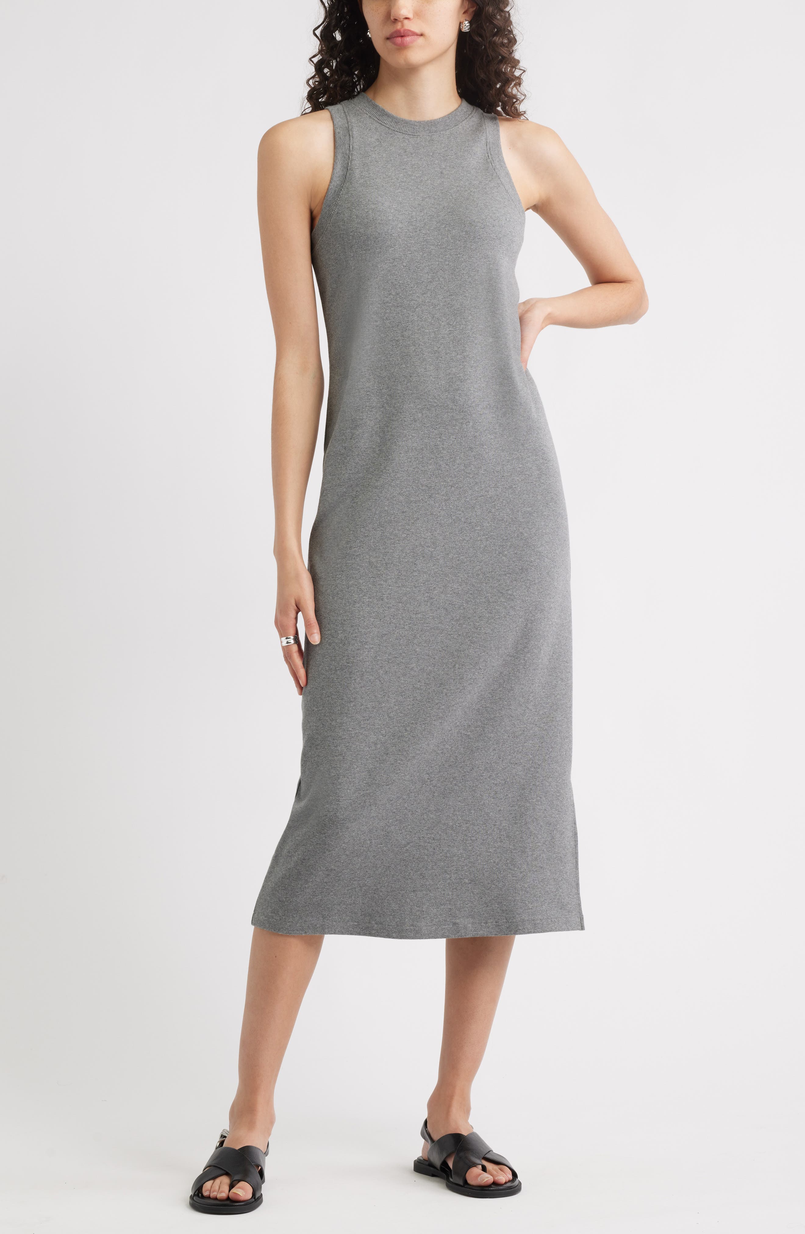 Nordstrom Stretch Cotton Ribbed Tank Dress