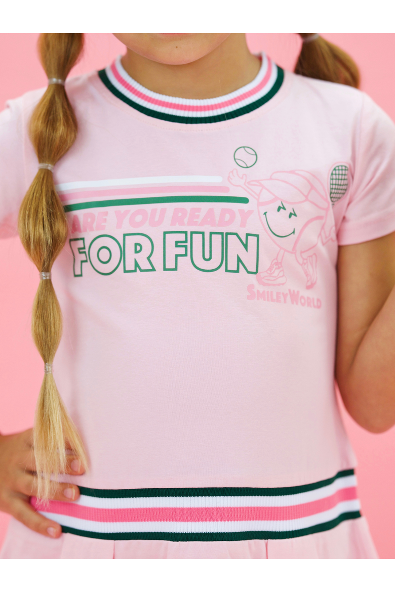 Varsity Spirit Dress and Biker Short Set, Alternate, color, Pink