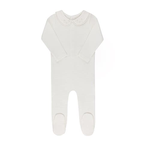 Ribbed Embroidered Collar Collection - Footie